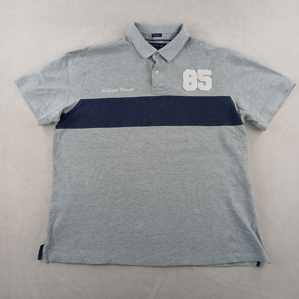 Tommy Hilfiger XL Mens‎ Polo Shirt Pique Knit Rugby 23x26 Has Defects